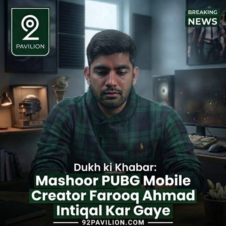 Pakistani PUBG Mobile content creator Farooq Ahmad sitting at his gaming setup, remembered by fans after his death